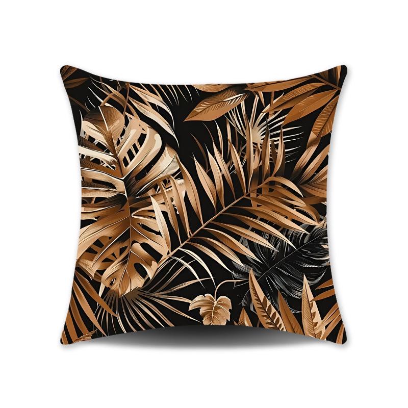 Green Leaves Plush Cushion Cover for Sofa or Bedroom