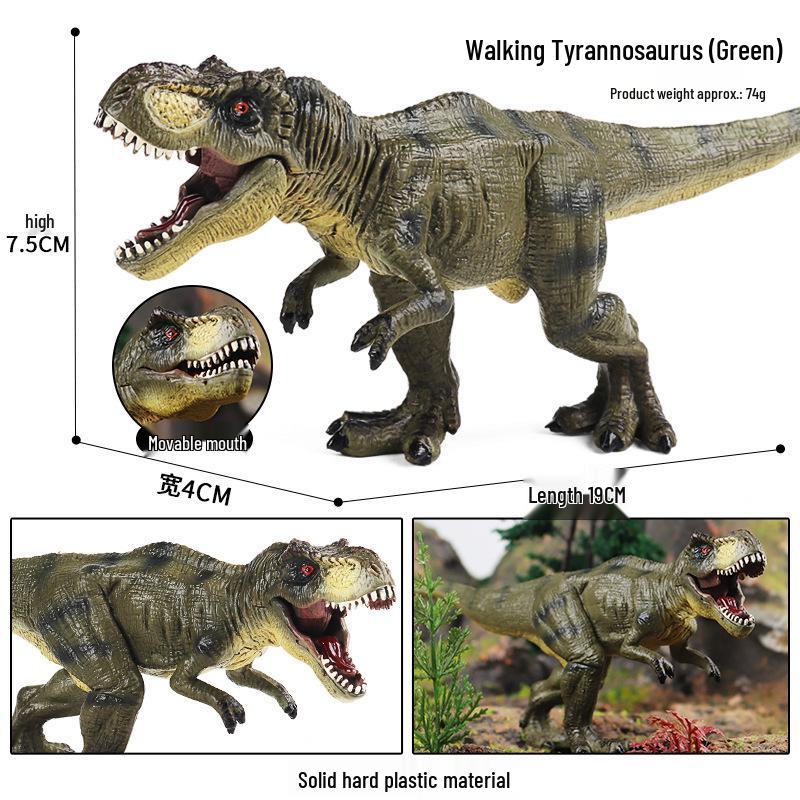 Jurassic Dinosaur Model Toy - Plastic Tyrannosaurus Rex & Allosaurus in Squatting Pose - Ideal Gift for Kids