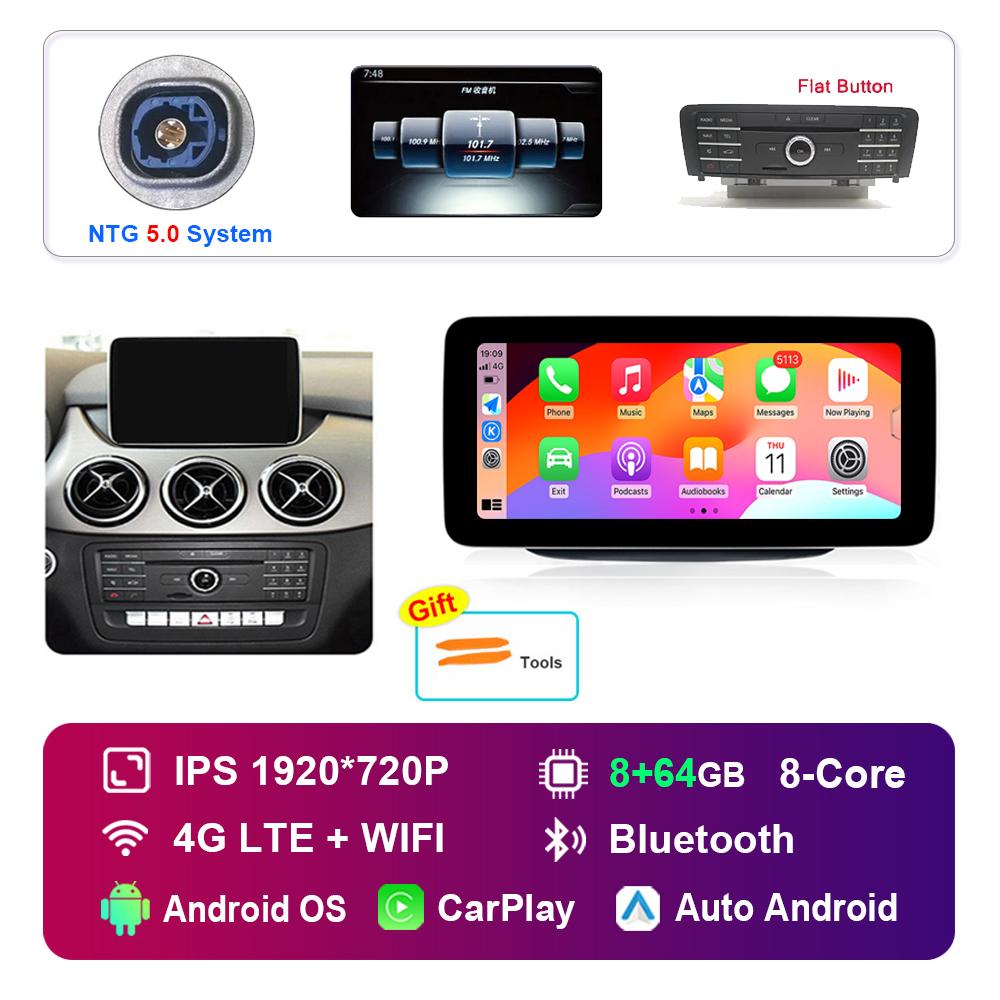 10.25 Inch 1920*720P for Benz B-Class W246 W245 2011 - 2019 NTG 4.0 4.5 System Android Car Radio Multimedia Player GPS 4G WiFi