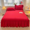 2025 Multi-Size Solid Color Ruffle Single Bed Skirt