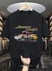 Herren 100% Retro 1950er Graffiti Oldtimer Grafik T-Shirt - Atmungsaktives Rundhals