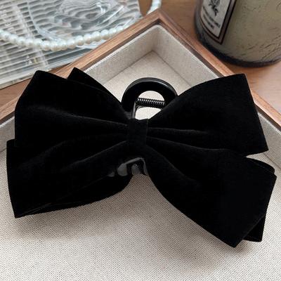 Premium Hair Clips for Women Bow-knot Claw Clips for Thick and Thin Hair, Big Non-slip Bow Clips In Black