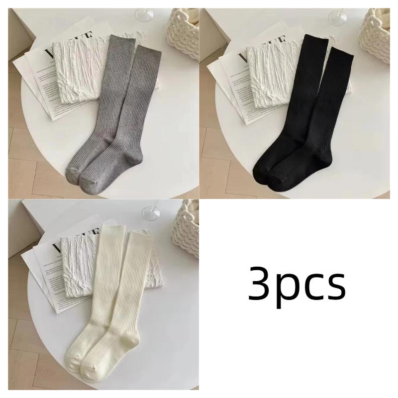 Women Cashmere Long Socks Stockings Autumn Winter Thick Warm Knee High Socks Japanese Solid Color Knitted Socks Stockings