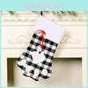 Adorable Red And Black Plaid Dog Paw Christmas Sock Ideal Holiday Gift Bag For Children