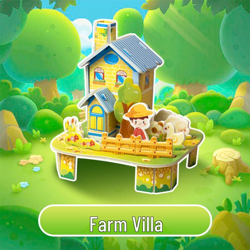 3D Educational Small House Puzzle: Creative DIY Paper Craft for Kids Aged 3-6