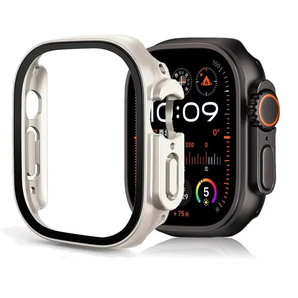 Tempered Glass+Cover For Apple Watch Ultra 3 2 1 49mm PC Bumper Screen Protector Case for iWatch Series Ultra 3 49mm Accessories
