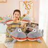 50cm Cute Cartoon Plush Stuffed Toy Soft Sofa Pillow Shark Captain Large Doll Children's Birthday Gift Kawaii Room Decoration
