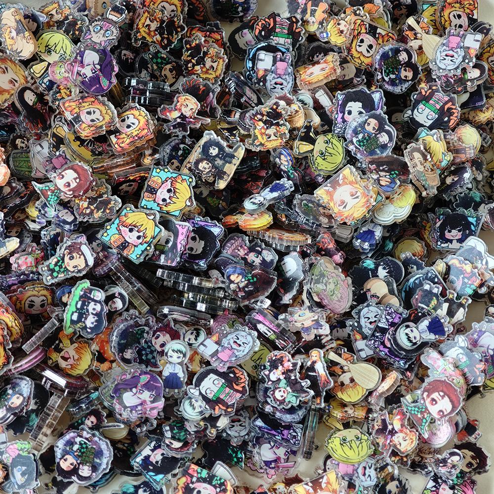 50pcs/set Demon Slayer Anime Resin Accessories Cute Image Laminating Acrylic Cream Glue Phone Case Refrigerator DIY Gift Patch 6