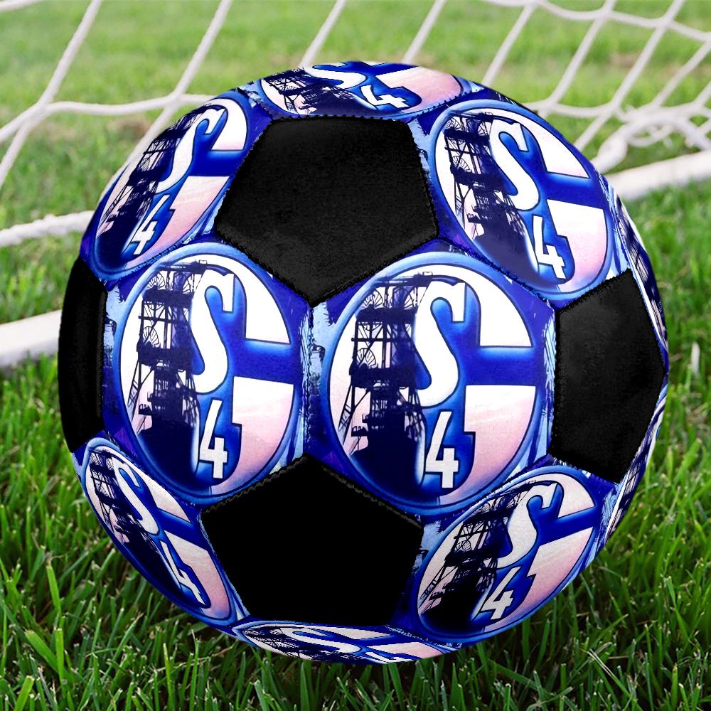 Pallone da Calcetto Indoor Schalke 04 Colorato Cucito a Macchina PVC Misura 5 Pronto per Allenamento di Squadra e Competizione Resistente Alto Rimbalzo Fresco Regalo Sportivo