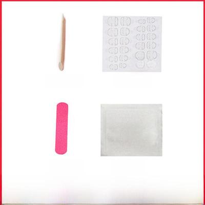 Nail Art Kit: Double-sided Jelly Glue, Nail File, Polishing Stick, Alcohol Wipes, Nail Remover, Orange Wood Stick