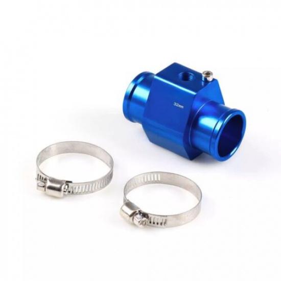 1X Water Temperature 32Mm Joint Pipe Sensor Gauge Radiator Hose Adapter-Blue New