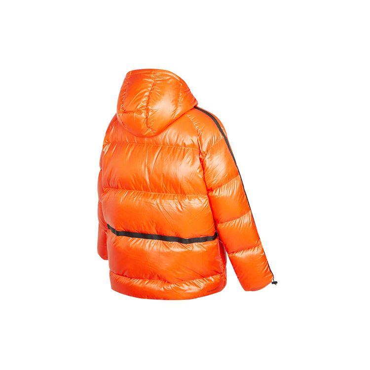 Nike Color Block Striped Hooded Long Sleeve Down Jacket Women Outerwear Orange DD4653-869