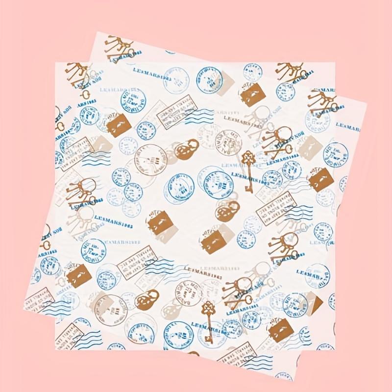 50Pcs Oilproof Wrapping Paper for Bread Sandwich Burger Fries, Food-grade Wax Paper Baking Tools Kitchen Gadgets For Party Gift