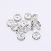 50/100pcs 4 6 8 10mm Gold Color Rhinestone Rondelles Crystal Bead Loose Spacer Beads for DIY Jewelry Making Accessories Supplies
