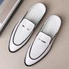 Slippers business men's shoes office wear men's one-pedal leather shoes heightening muller shoes leather men's half slippers