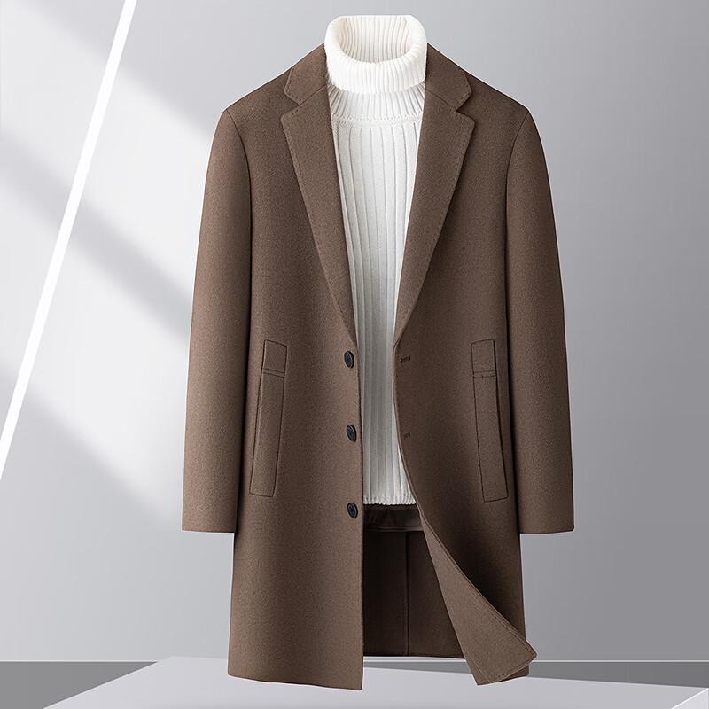 FAPAI Men's Wool Overcoat with Detachable Goose Down Liner