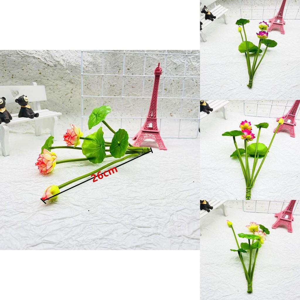 Silk Lotus Realistic Bonsai 7 Head Artificial Flower For Home Decor Interior