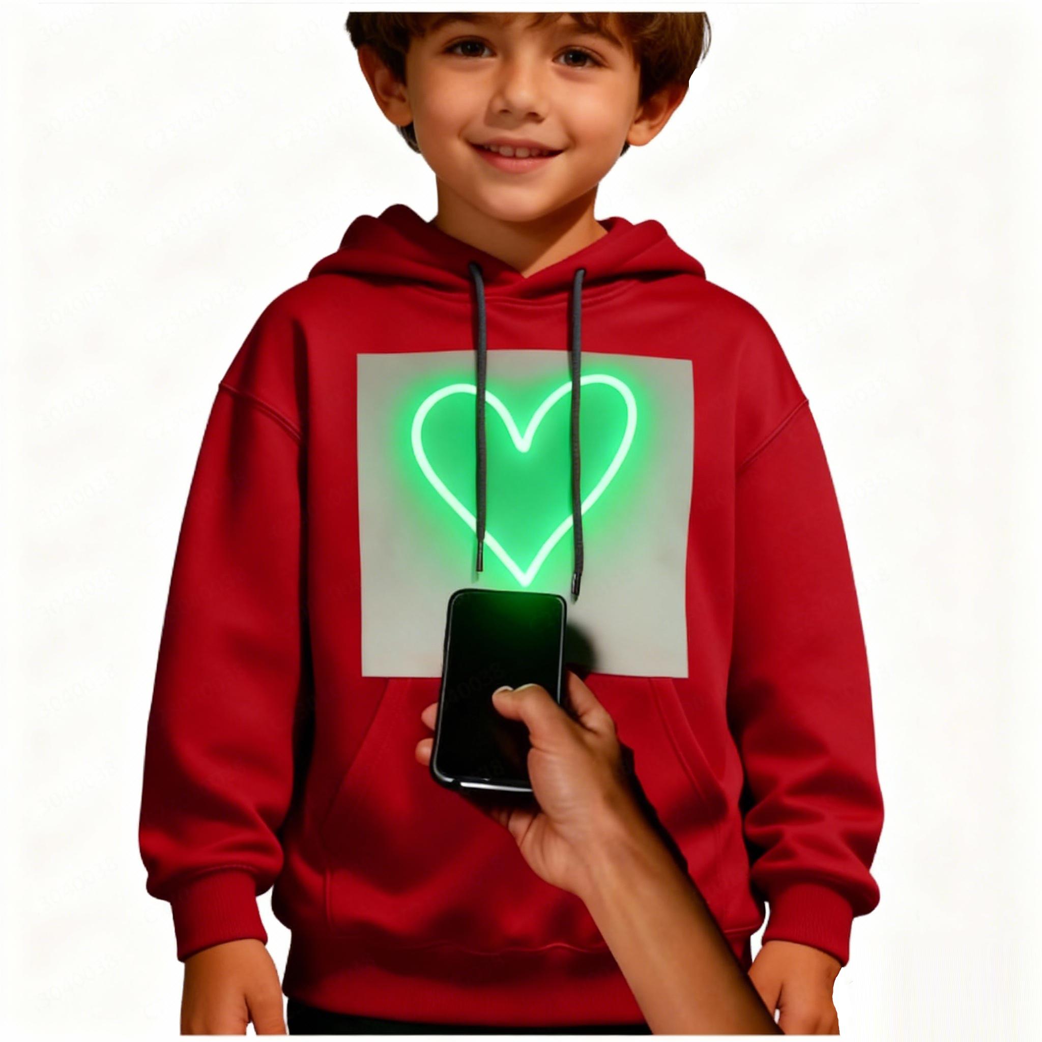 

Girls Boys Fashion Casual Long-sleeved Top Sweatshirts with Pocket L