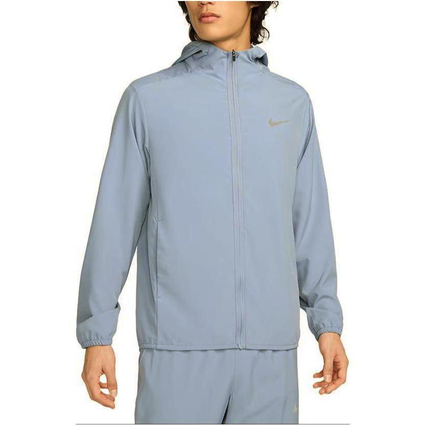 Nike Solid Color Hooded Long Sleeve Zip Jacket Men Jackets Blue FB7483-493