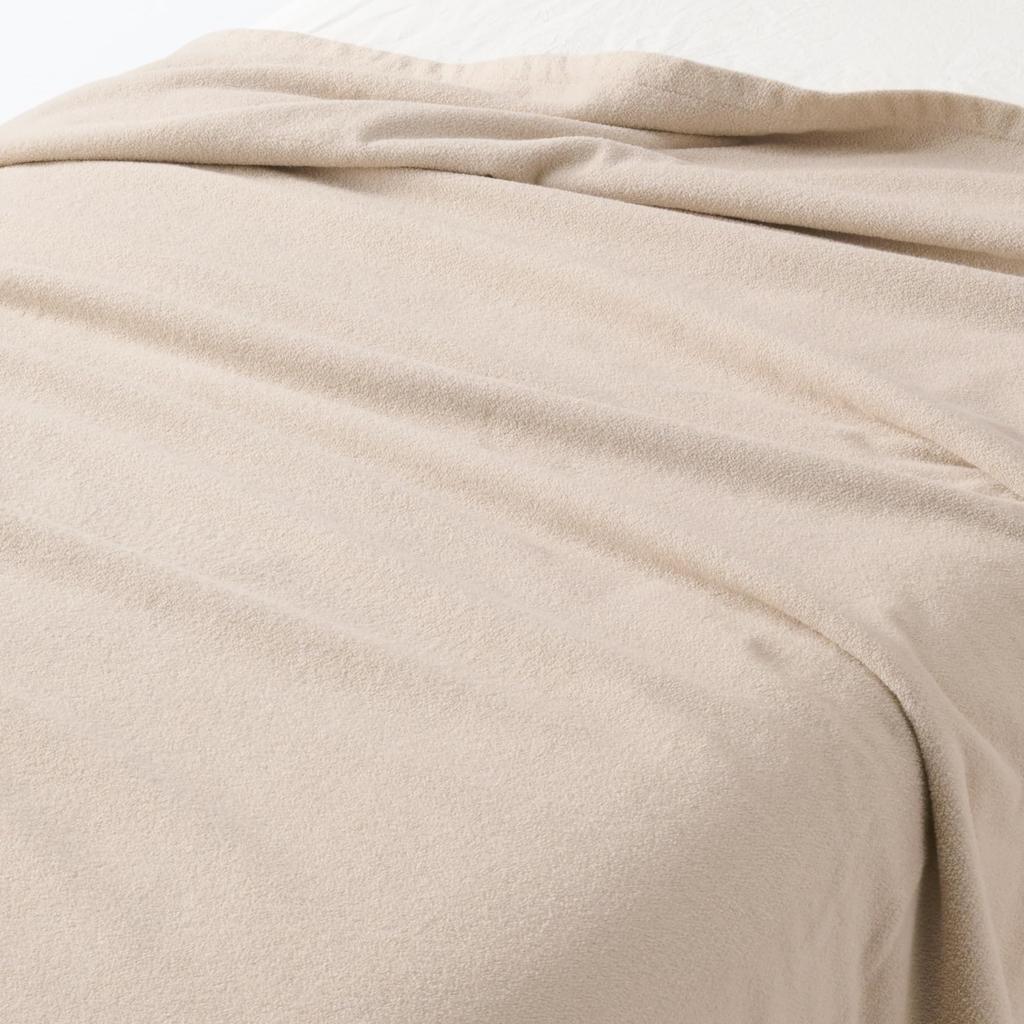MUJI Pile Woven Towel 140 x 200 84739057 Blanket, Small, cm, Beige,