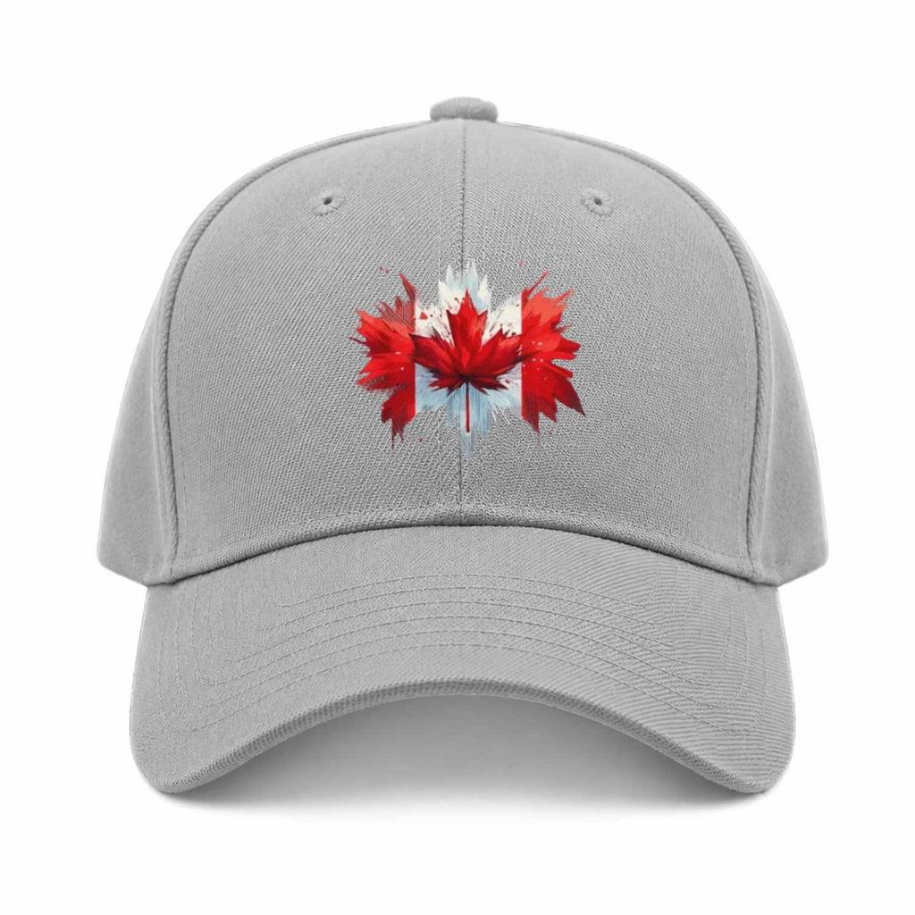 Canada Maple Leaf Printed Multicolor Adjustable Baseball Cap for Outdoor Travel Daily Commute Campus Street