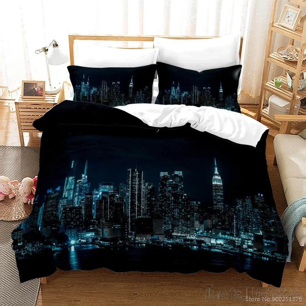 

New York City Night View Love Child Duvet Cover Set HD Comforter Cover Bedclothes for Kids Bedding Sets Bedroom Decor Baby 120x150cm