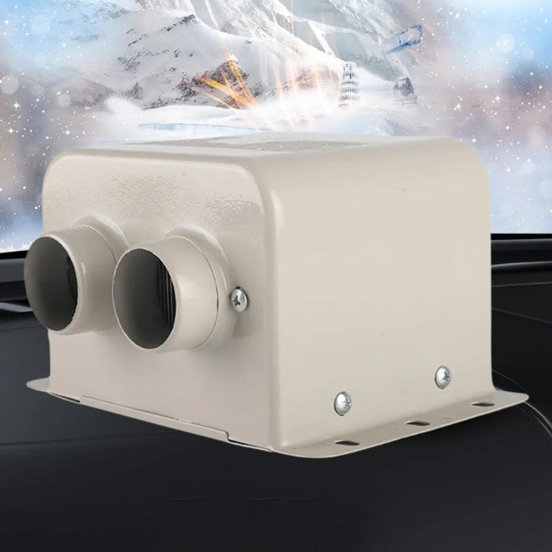 Încălzitor auto 12V/24V Suflantă de aer cald Ventilator electric Dezaburire parbriz 800W 2 orificii Dezaburire Dezghețator Dispozitiv de îndepărtare a înghețului