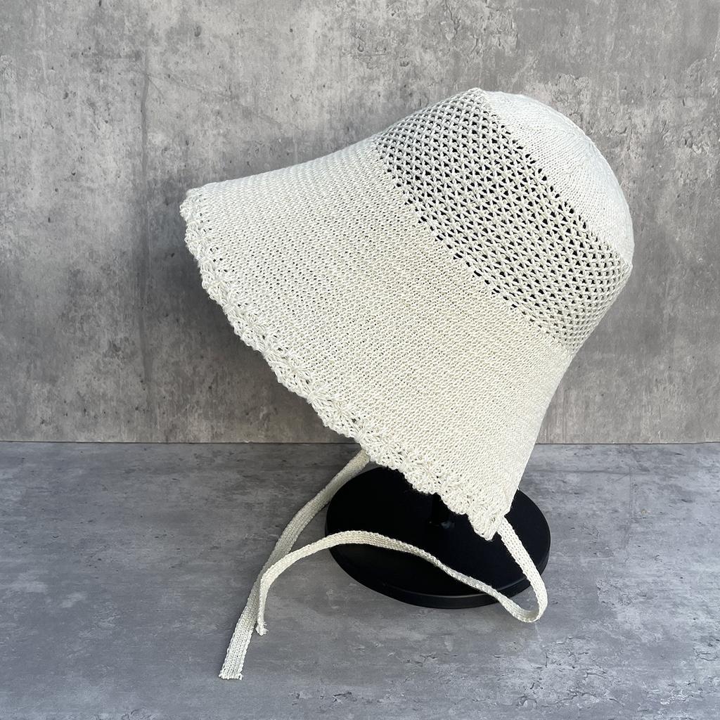 New Summer Loli Wind Light and Thin Rear Split Fisherman Hat Children Fashion Foreign Gas Hollow Lace-up Sunshade Bucket Hat