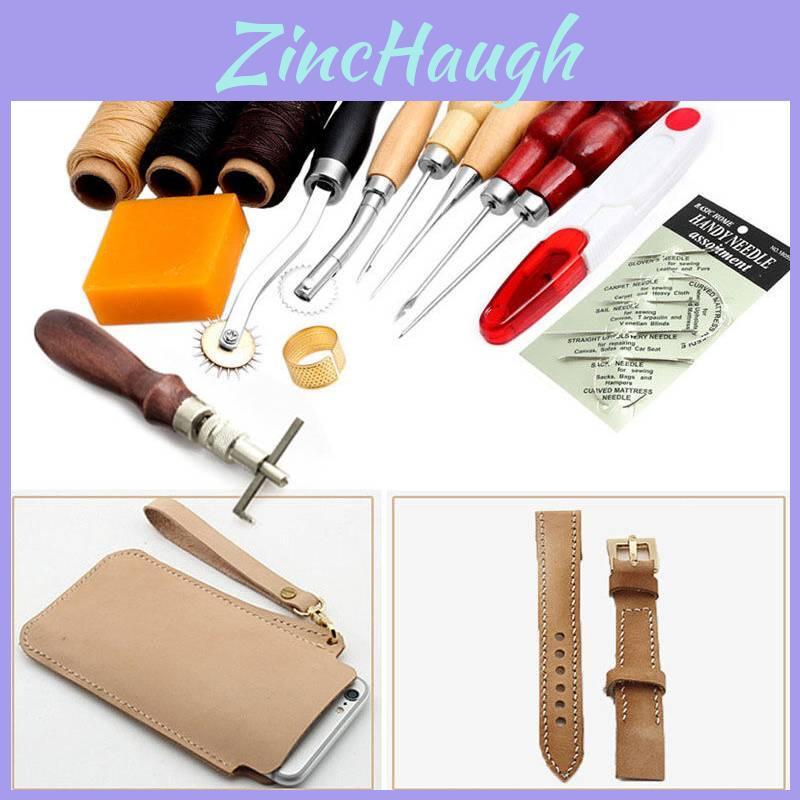 Leatherworking Tool Set With Hand Sewing Instruments For Diy Leather Projects