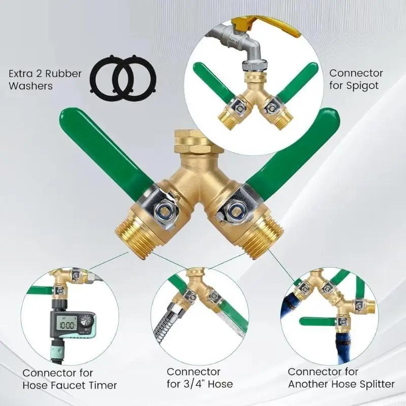 Strong Brass Y 2 Way Ball Valves with Corrosion Resistance Universal Pipe Fitting Valves Uprades for Home Heating M4YD