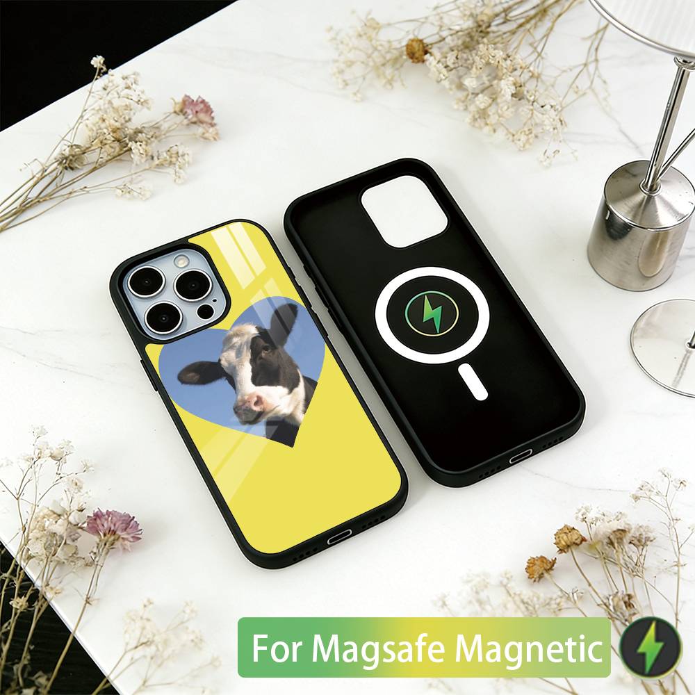 Funny Cute Cows Phone Case For iPhone17,16,15,14,13,12,11 Plus,Pro Magnetic with Magsafe Wireless Charging