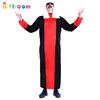 Elegant Arabian Prince Costume For Men Red And Black Polyester Fabric Ideal For Halloween Parties