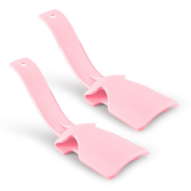 1pair Unisex Plastic Lazy Shoe Helpers Portable Shoehorn Sock Shoe Slider Travel Handled Lifting Wearing Helper