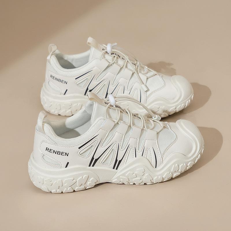 

2025 new breathable little white shoes 2025 spring and summer women s thick-soled casual height increase wear-resistant Korean version of student dad 35