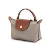 Longchamp Le Pliage Original Short Handle Snap Zipper Canvas With Leather Trim Tote Bag Unisex tote bag Dove-Gray 34175089P18