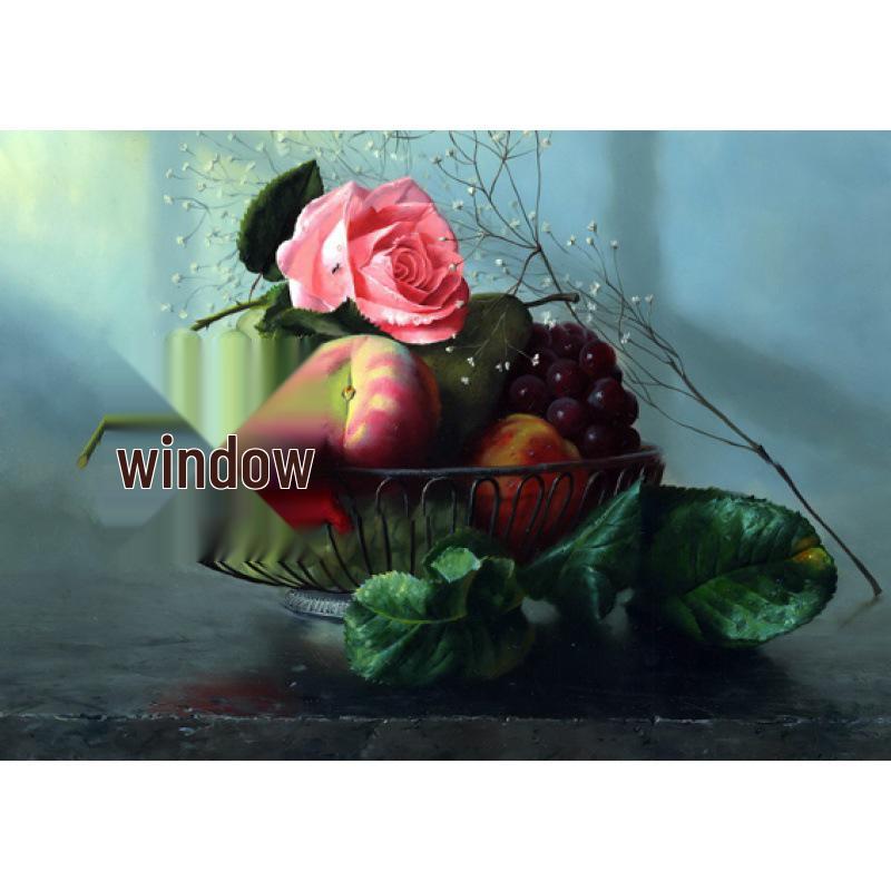 Framed Still Life Oil Painting Poster - Decorative Wall Mural with Kraft Paper