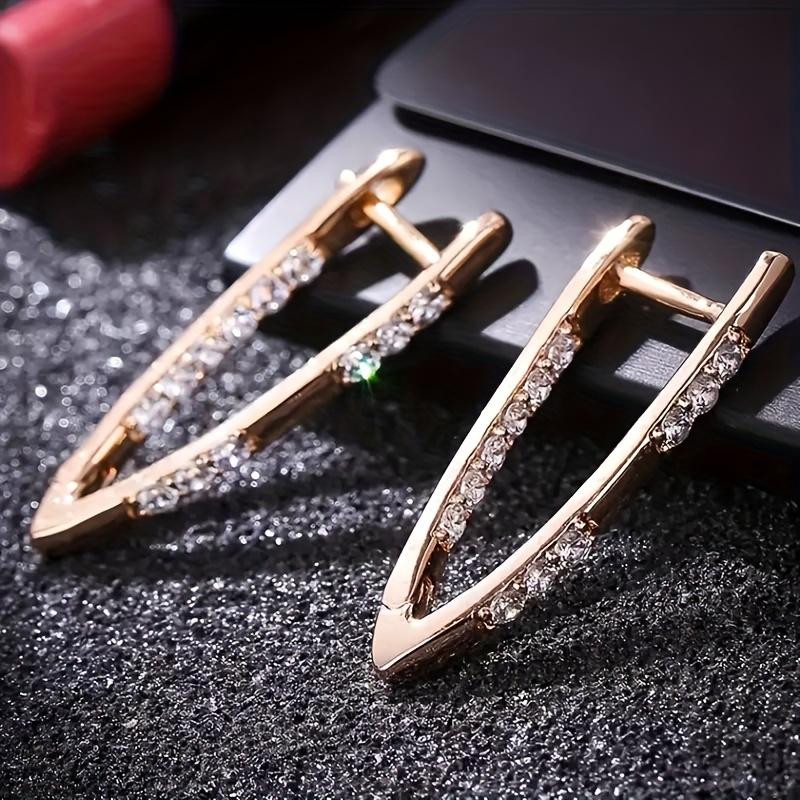 Fashionable and Luxurious V-shaped Dangle Earrings Bohemian Style Jewelry Suitable for Valentine'S Day Gifts, Daily Vacation Wear.