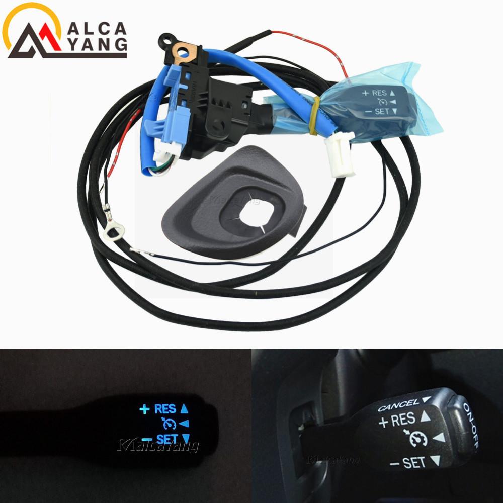 Blue LED Black Cover 45186-06210-C0 + Cruise Control Switch 84632-34011 84632-0F010 For Toyota Steering Wheel Cover