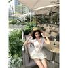 MR [practice, with inner lining] ballet style polo collar dress women's short-sleeved skirt slim and fluffy a word