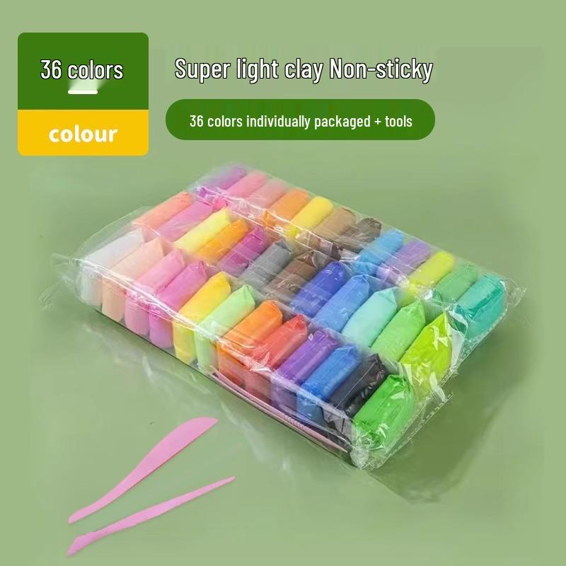 Без запаха Пищевая Цветная Глина для Детей - Набор Пластилина 36 Цветов для Детского Сада 36 colors bagged + tools