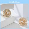 Chic And Stylish Rhinestone Floral Scarf Buckle Lightweight Alloy Jewelry
