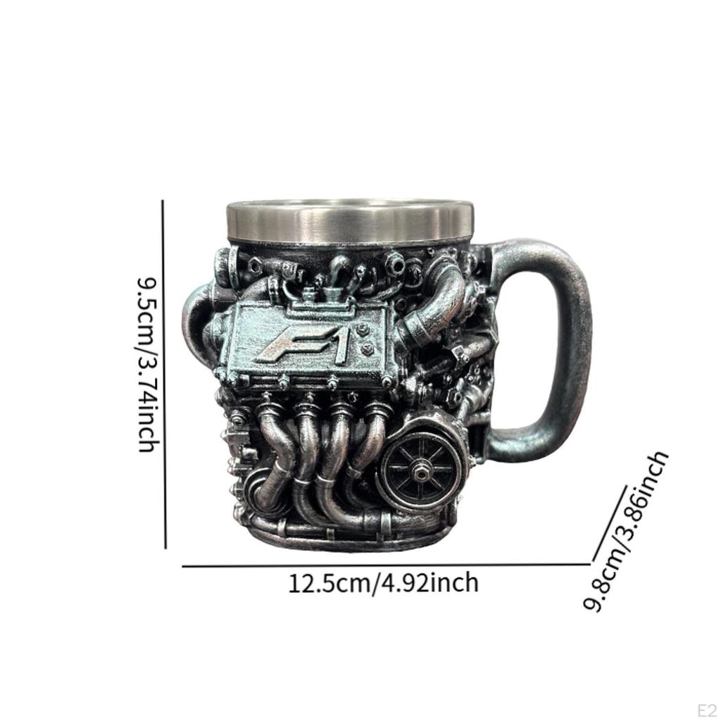 Engine Coffee Mug Mechanical Portable with Handle Modern Water Drinks Cup Tea for Office Kitchen