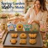 DIY Pastry Tools for Kids Spring Garden Mini Pie Mold Food-Grade Silicone Cookie Cutter Creative Baking Gifts Women Baking Fondant Clay Craft,