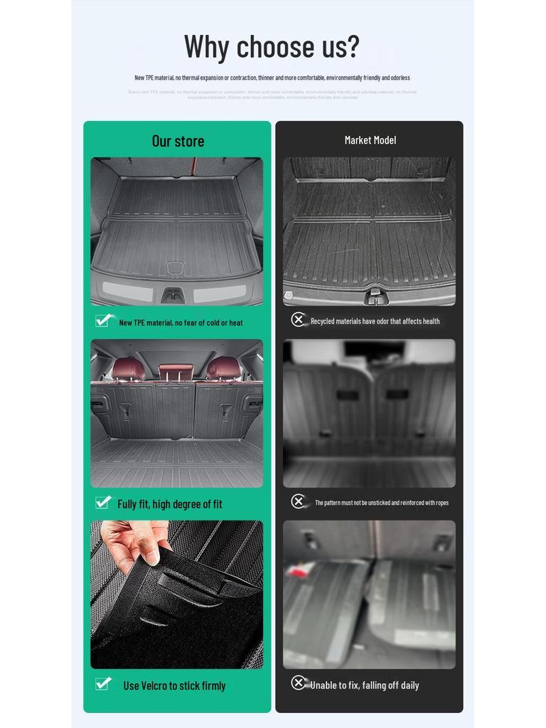 Galaxy M9 Trunk & Seat Back Mat: Fits 25 Models, TPE Material, Anti-Dirt Protection