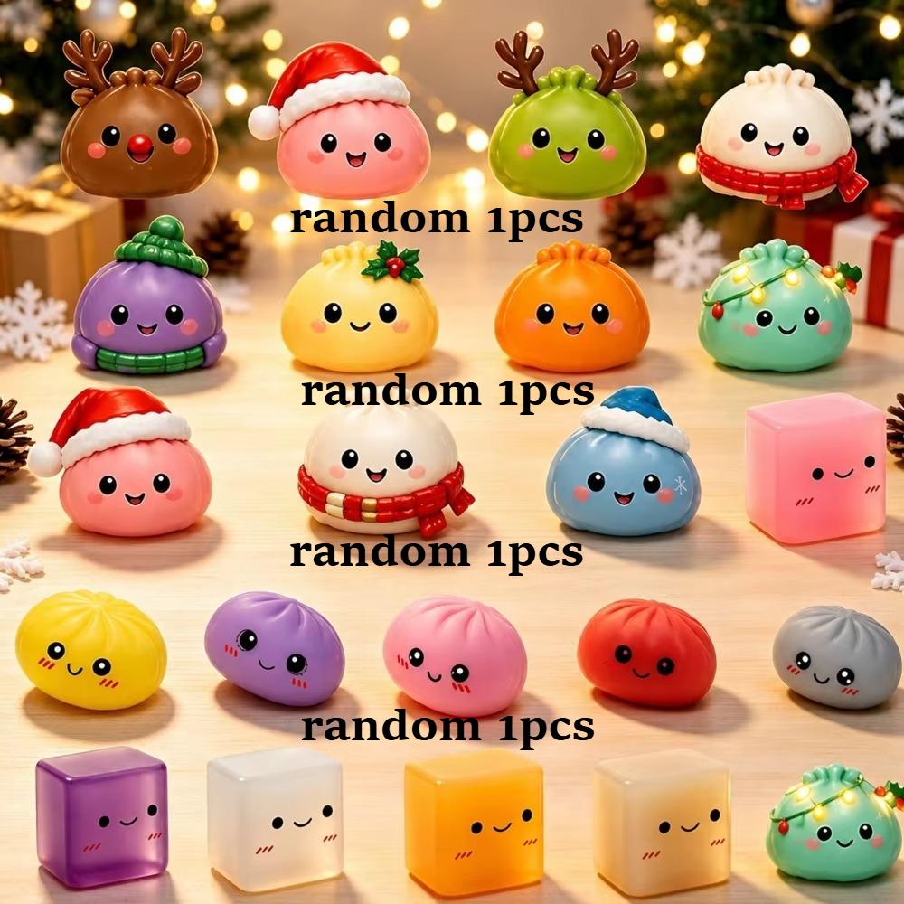 24‑Days Christmas Dumpling Advent Calendar Gift Set, Holiday Countdown Ornaments, Festive Party Favor Gifts Squishies