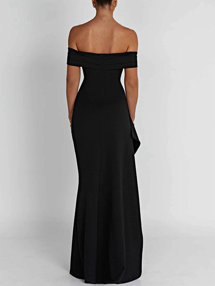 2025 Spring Sexy Off-the-Shoulder Elegant Slit Evening Party Dress for Women