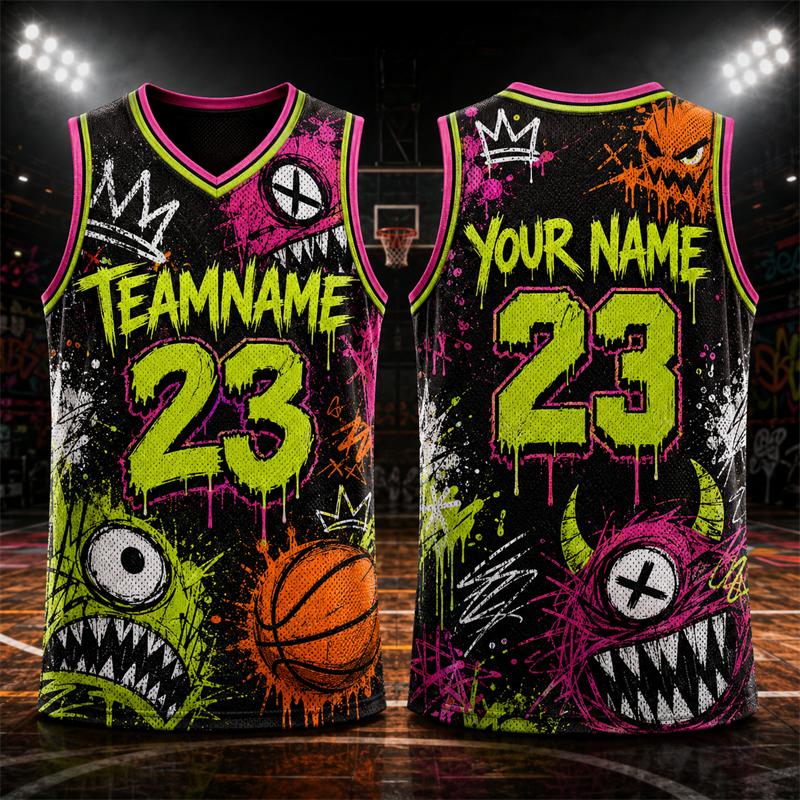 Trendy Basketball Jersey For Men Custom Name Team Name Number Outdoor Sports Tank Tops Loose Breathable Vest Team Uniforms