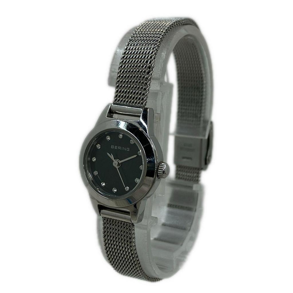Used Bering Watch Changes Leather&Mesh 11119-509 Quartz Black Ladies BERING