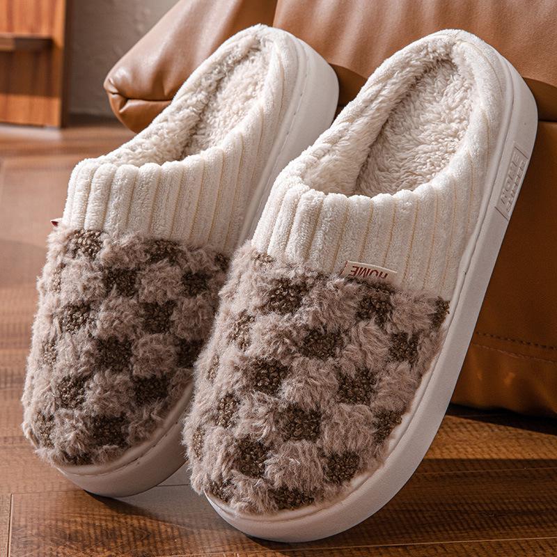 Women's Non-Slip Plush Cotton Slippers for All Seasons