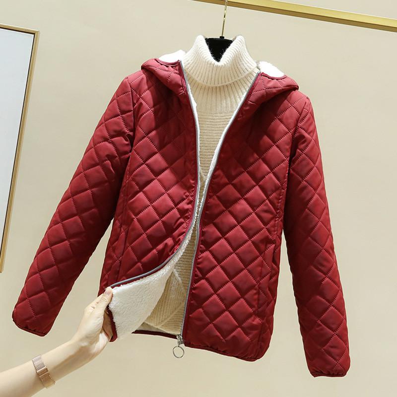 Women Jacket Black Winter Female Korean Fleece Cotton Outcoat Padded Jacket Women Coat Thicken Hooded Parka Ladies